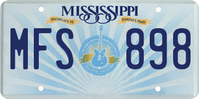 MS license plate MFS898