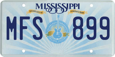 MS license plate MFS899