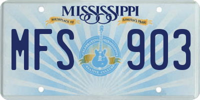 MS license plate MFS903