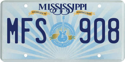 MS license plate MFS908