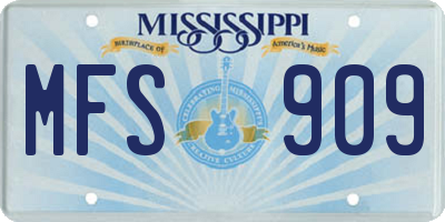 MS license plate MFS909