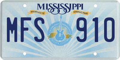 MS license plate MFS910