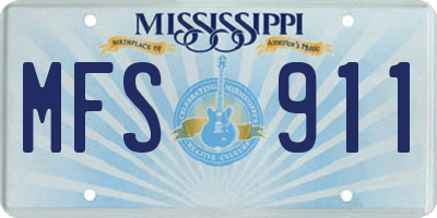 MS license plate MFS911
