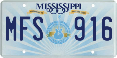 MS license plate MFS916