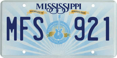 MS license plate MFS921