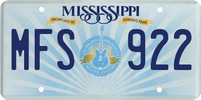 MS license plate MFS922