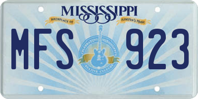 MS license plate MFS923