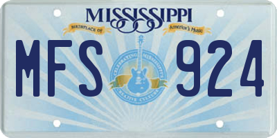 MS license plate MFS924