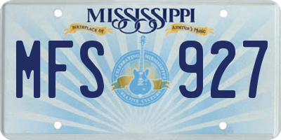 MS license plate MFS927