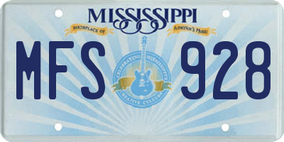 MS license plate MFS928