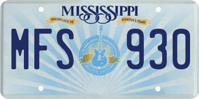 MS license plate MFS930