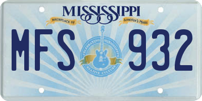MS license plate MFS932