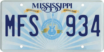 MS license plate MFS934