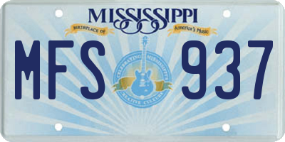 MS license plate MFS937