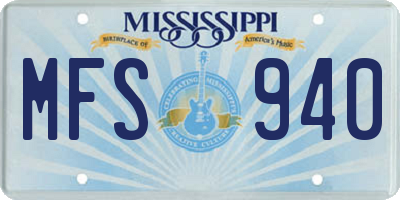 MS license plate MFS940