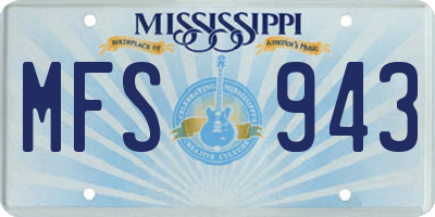MS license plate MFS943