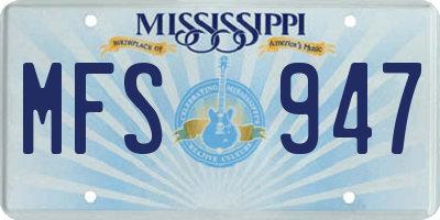 MS license plate MFS947
