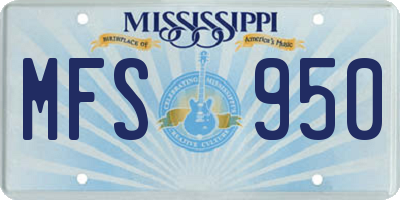 MS license plate MFS950