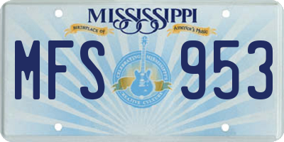 MS license plate MFS953