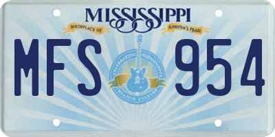 MS license plate MFS954