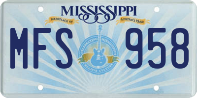 MS license plate MFS958