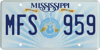 MS license plate MFS959