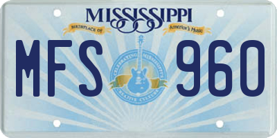 MS license plate MFS960
