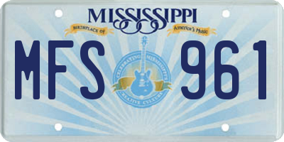 MS license plate MFS961