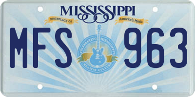 MS license plate MFS963