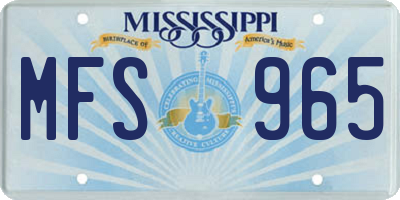 MS license plate MFS965