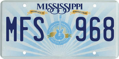 MS license plate MFS968