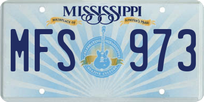 MS license plate MFS973