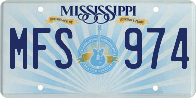 MS license plate MFS974