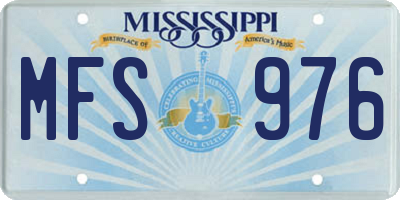 MS license plate MFS976