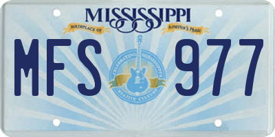MS license plate MFS977