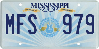 MS license plate MFS979