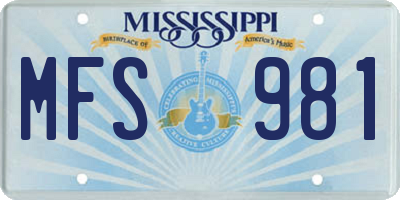 MS license plate MFS981