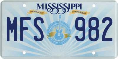 MS license plate MFS982
