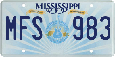 MS license plate MFS983