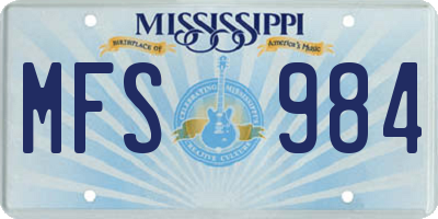MS license plate MFS984