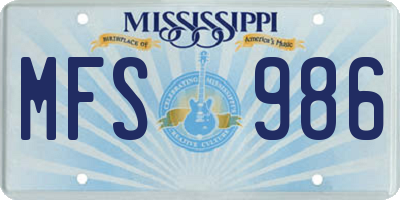 MS license plate MFS986
