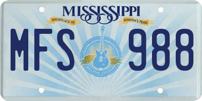 MS license plate MFS988