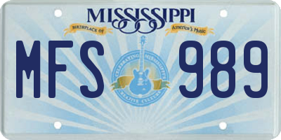 MS license plate MFS989