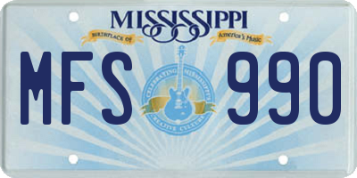 MS license plate MFS990