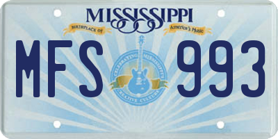MS license plate MFS993