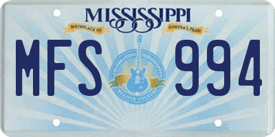 MS license plate MFS994