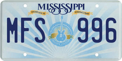 MS license plate MFS996
