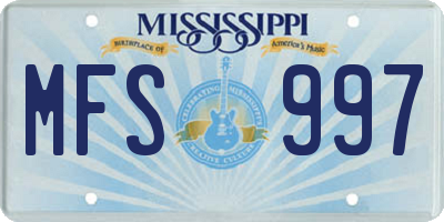 MS license plate MFS997