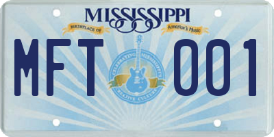MS license plate MFT001
