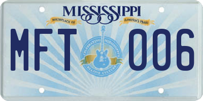 MS license plate MFT006
